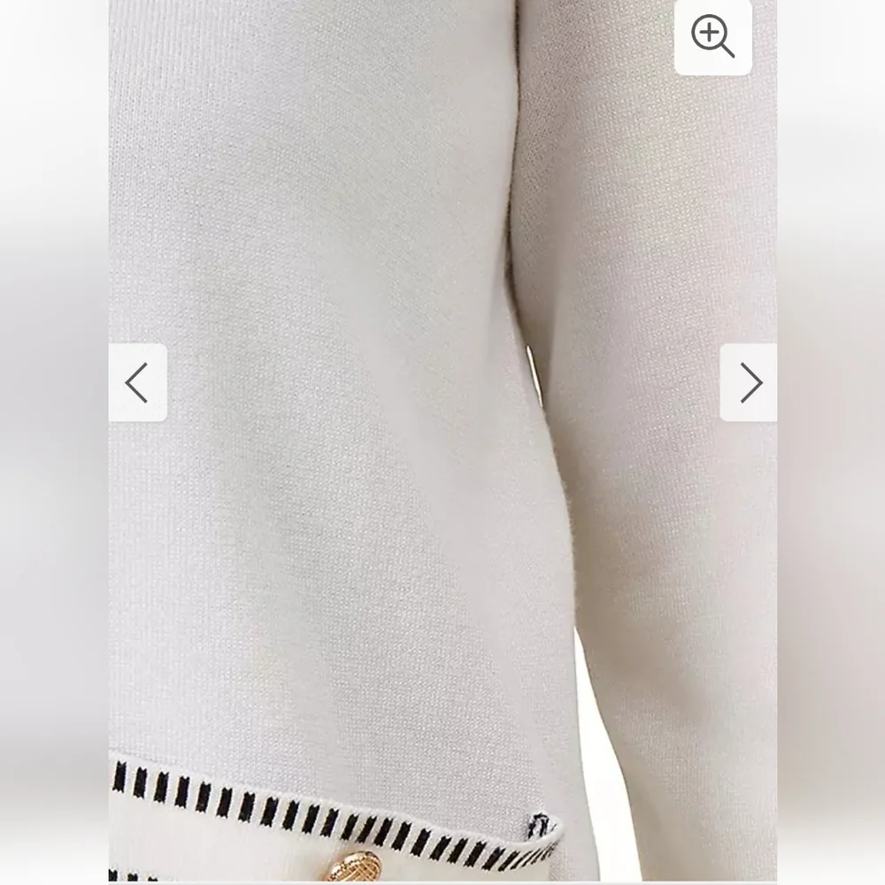 Nwt Adrianna Papell Crew Neck Cardigan with Stitch Detail - Picture 6 of 15